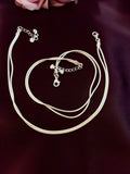 925 Sterling Silver Snake Chain Anklet Set