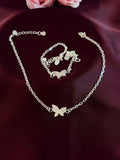 925 Sterling Silver Butterfly Anklet Set