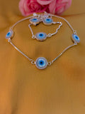 925 Sterling Silver Evil Eye Charm Anklet