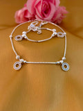 925 Sterling Silver Circle Charm Anklet