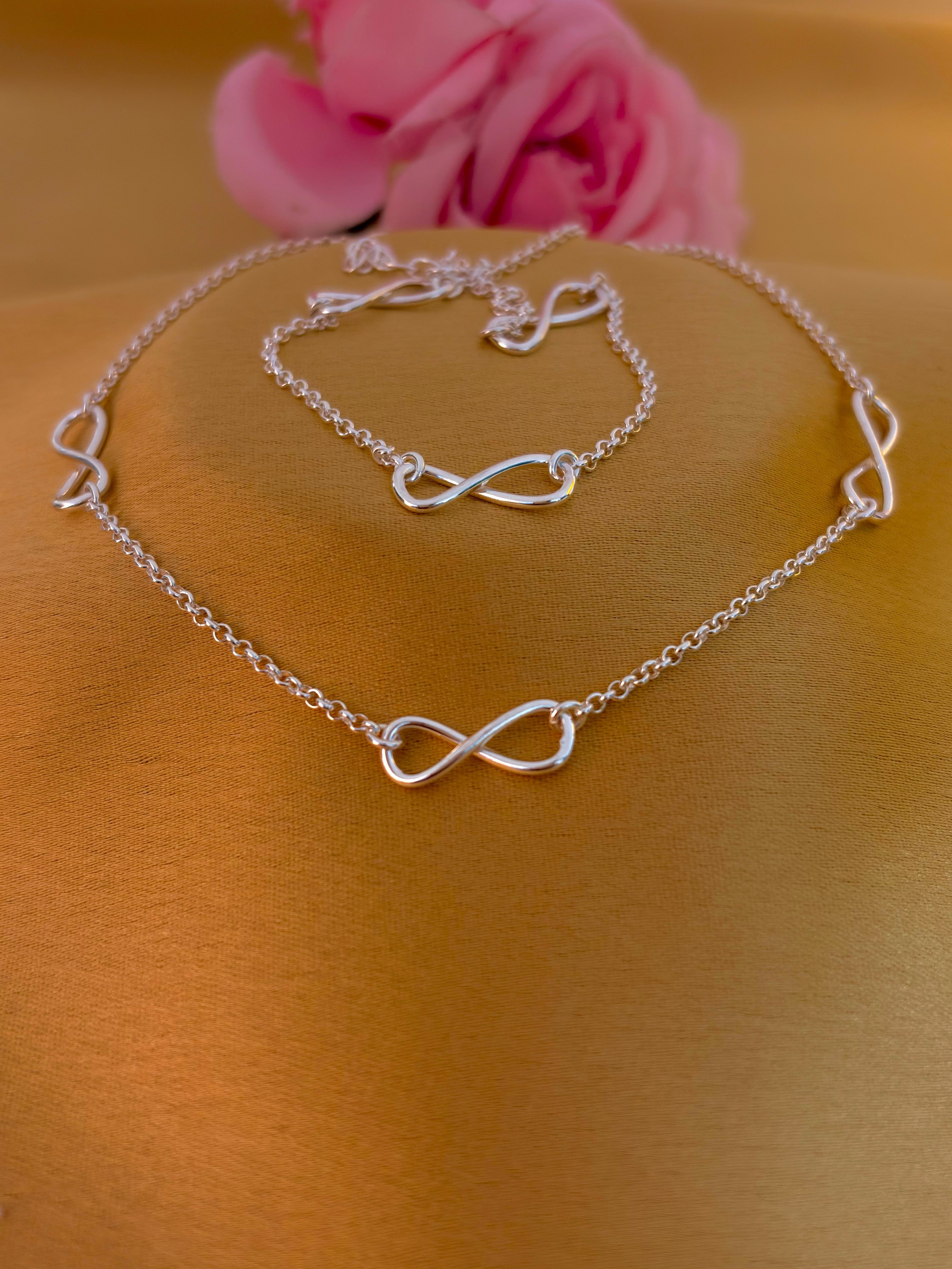 Infinity Link 92.5 Sterling Silver Anklet