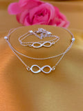 92.5 Sterling Silver Infinity Bead Anklet for Women