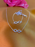 92.5 Sterling Silver CZ Infinity Anklet for Women