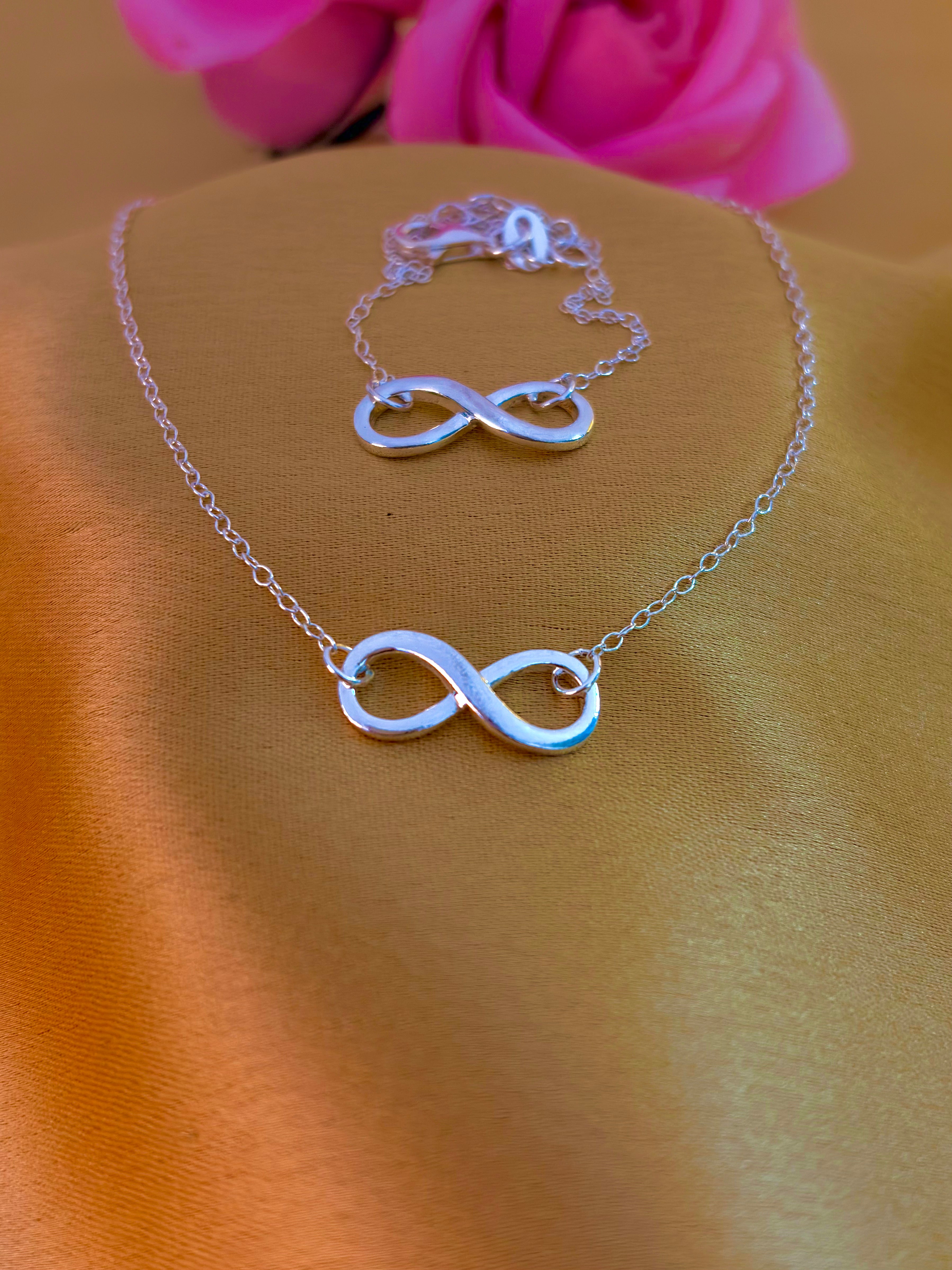 92.5 Sterling Silver Classic Infinity Anklet for Women