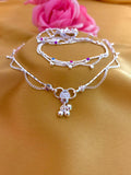 Color Bead 92.5 Sterling Silver Designer Anklet