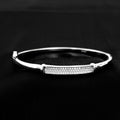 Eternal Spark Sterling Silver Diamond-Cut Bar Bangle
