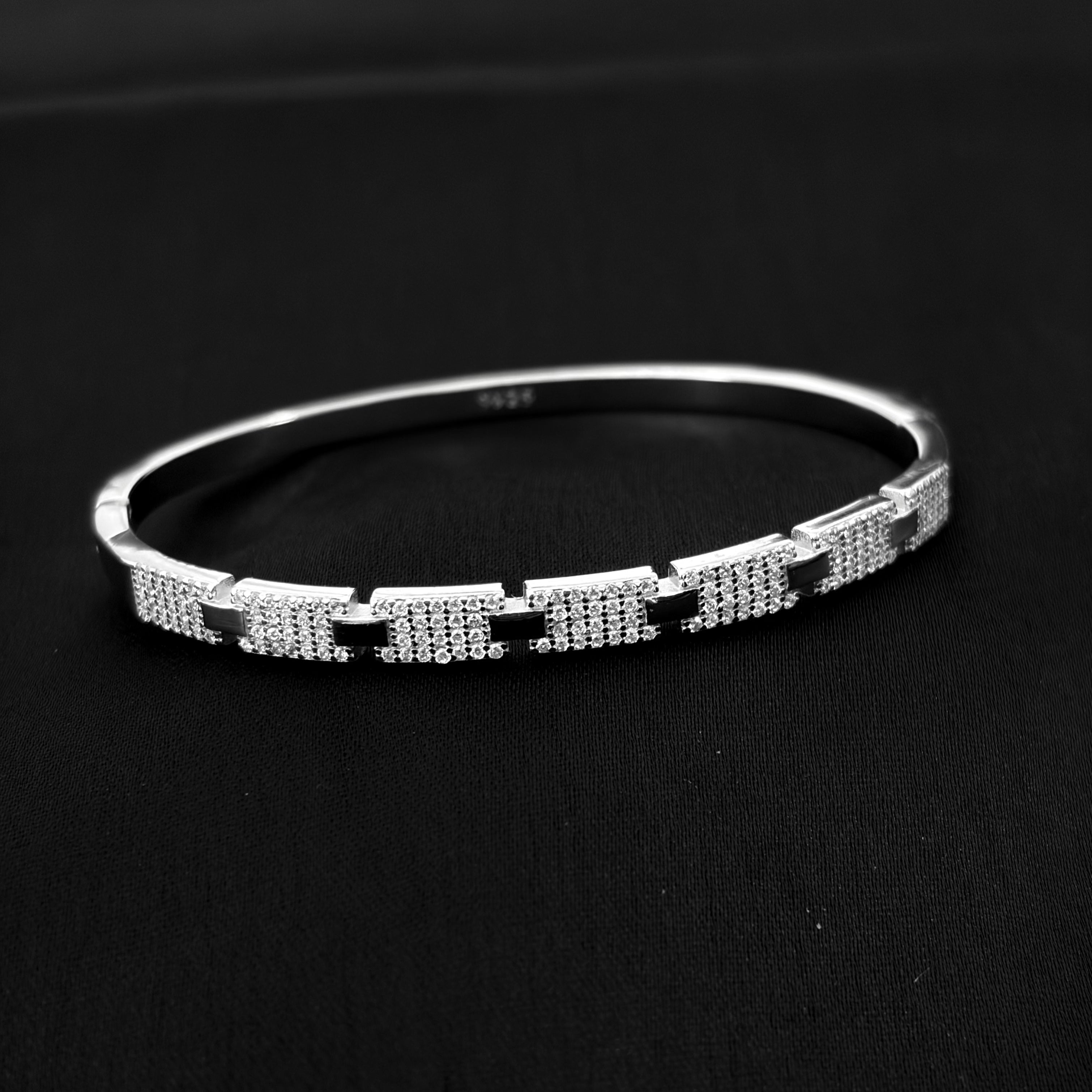 Luminous Edge Sterling Silver Sparkle Bar Bracelet