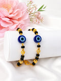 Evil Eye Gold Beaded Bracelet – Elegant Protection Charm