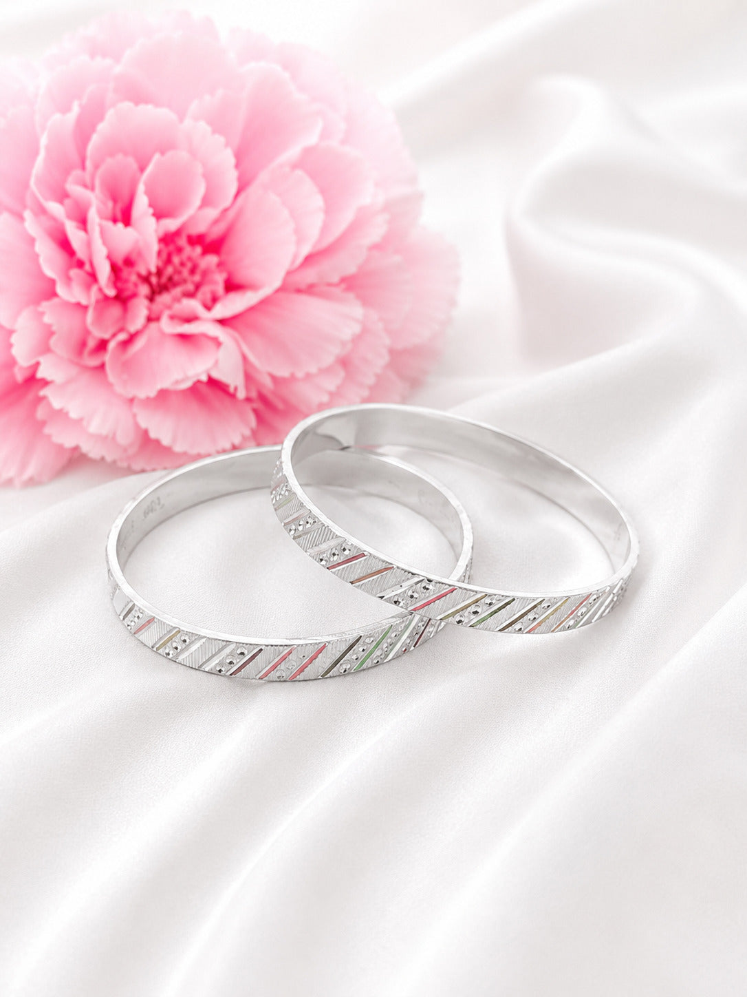 925 Sterling Silver Engraved Baby Bangles