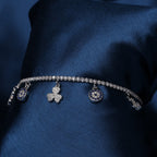 Symbol of Luck & Protection – Sterling Silver Evil Eye Charm Bracelet
