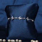 Flutter Grace Sterling Silver Butterfly Bracelet with Sparkling Stone Details