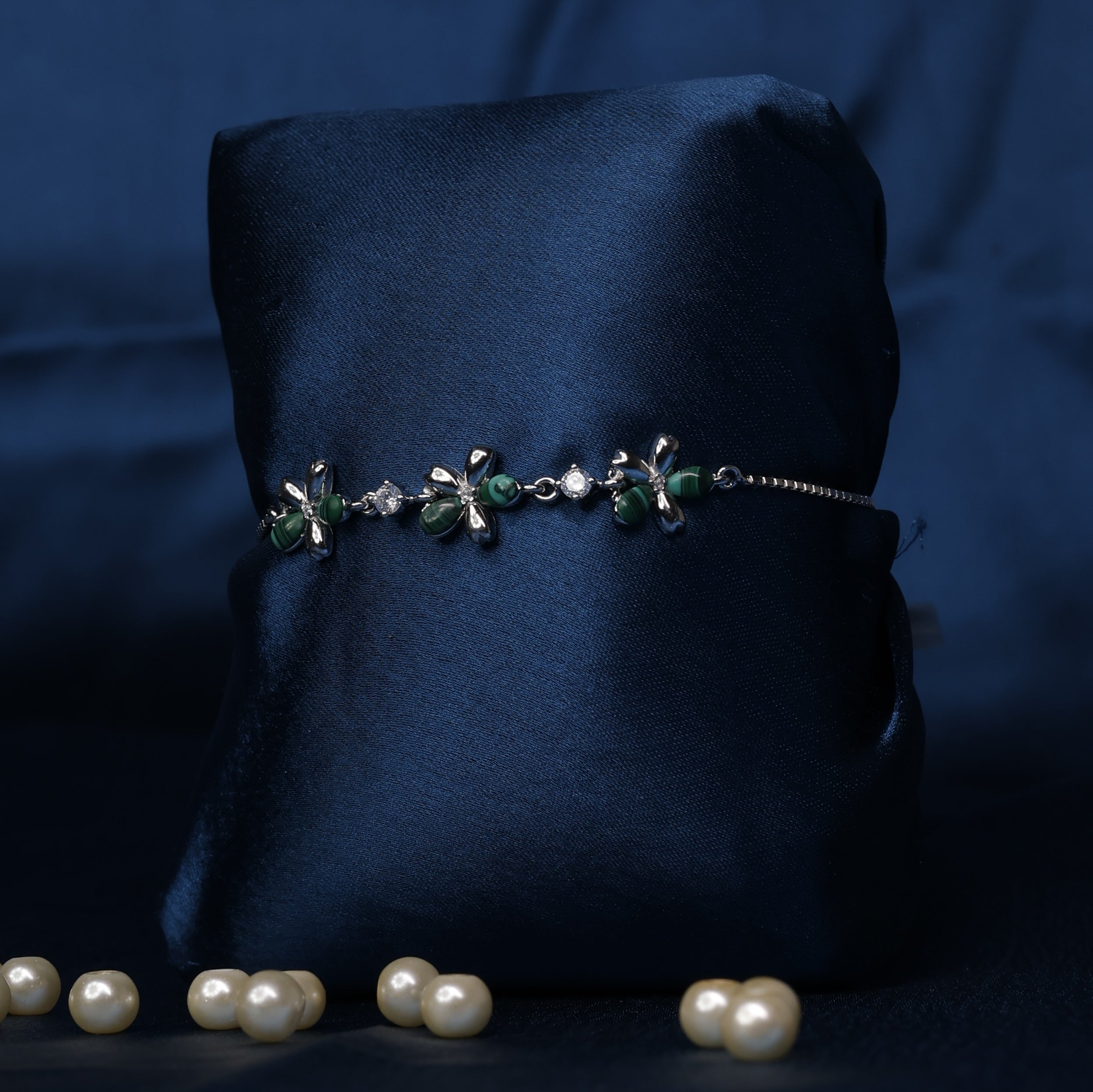 Forest Bloom Butterfly Bracelet in Sterling Silver