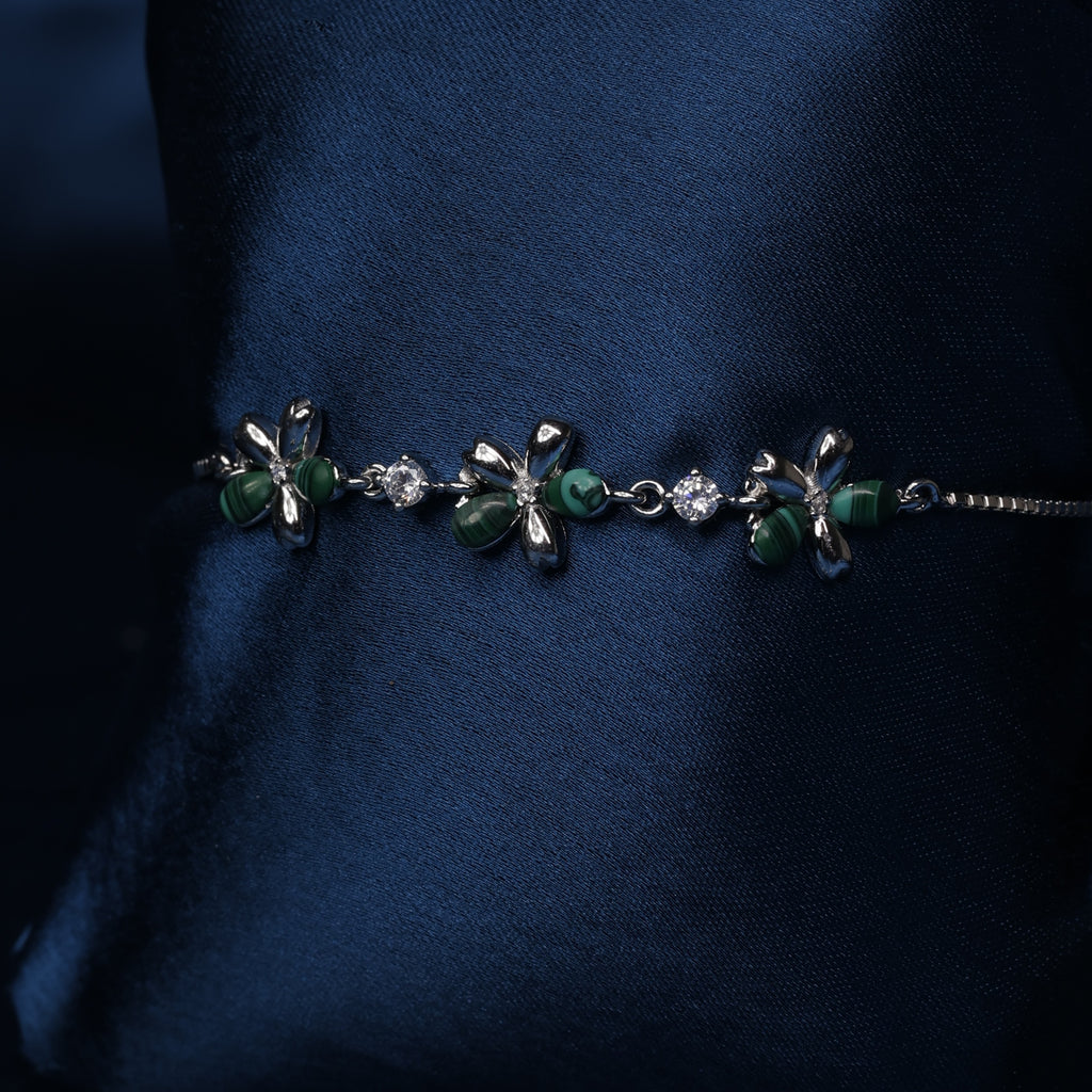 Forest Bloom Butterfly Bracelet in Sterling Silver