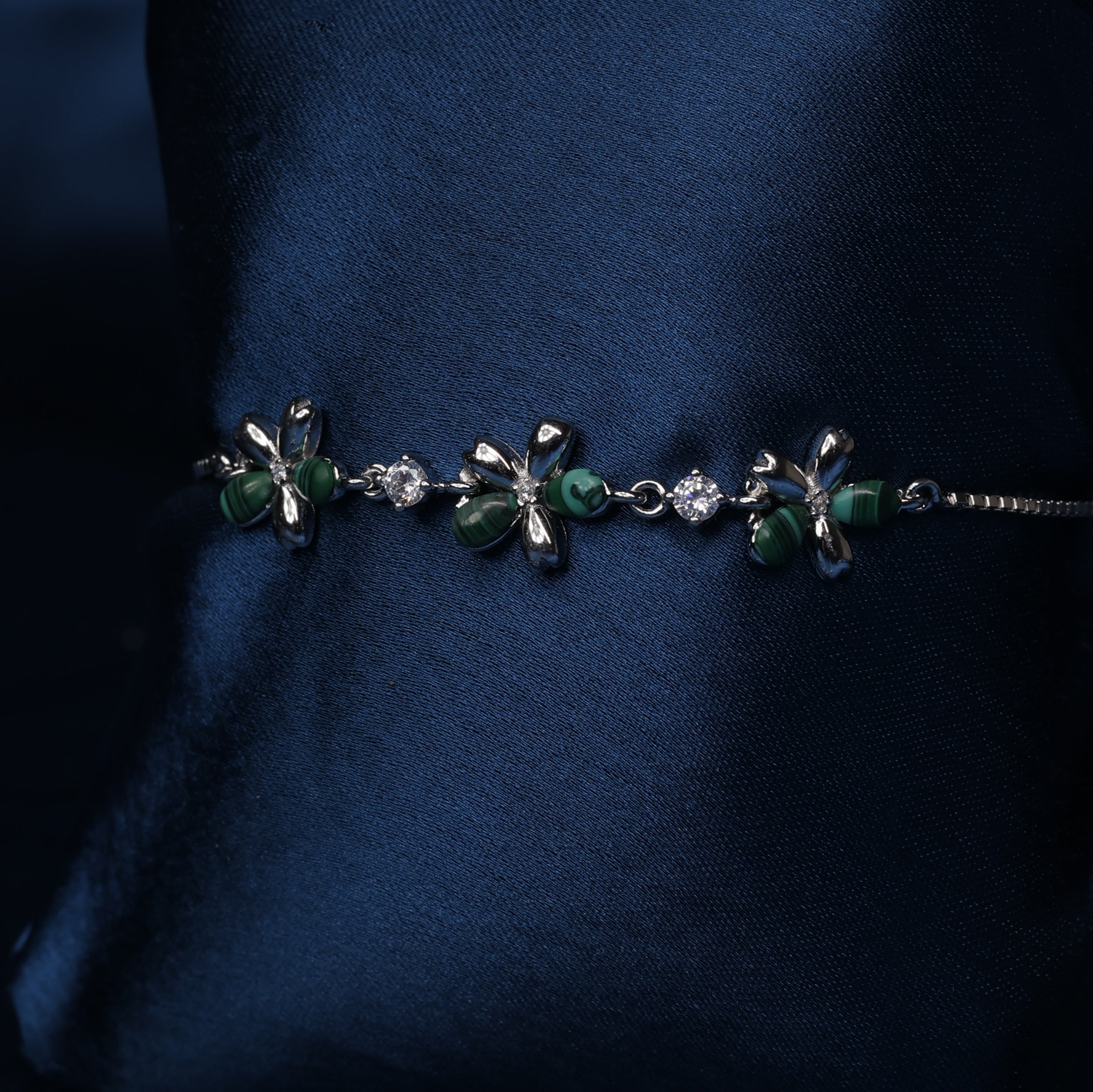 Forest Bloom Butterfly Bracelet in Sterling Silver