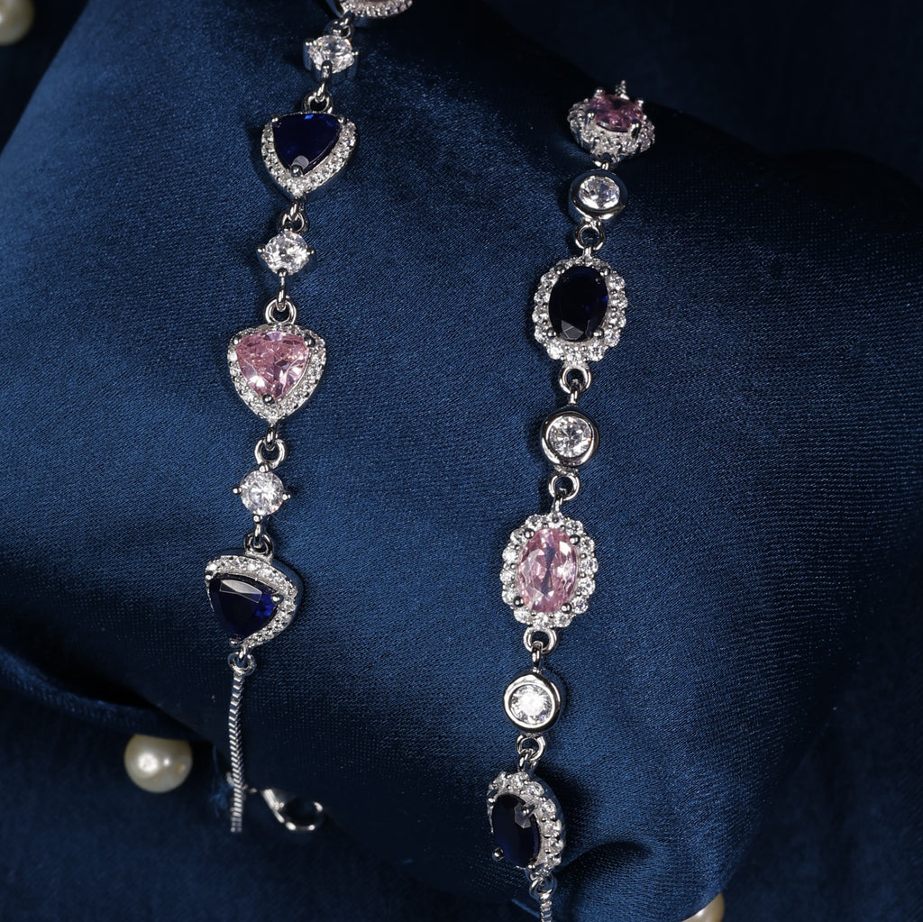 Royal Amour Multi-Stone Sterling Silver Bracelet