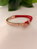 Radiant Red Cord Rose Gold Bracelet