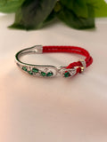 Emerald Grace Red Cord Bracelet