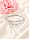 925 Sterling Silver Crystal Heart Charm Bracelet