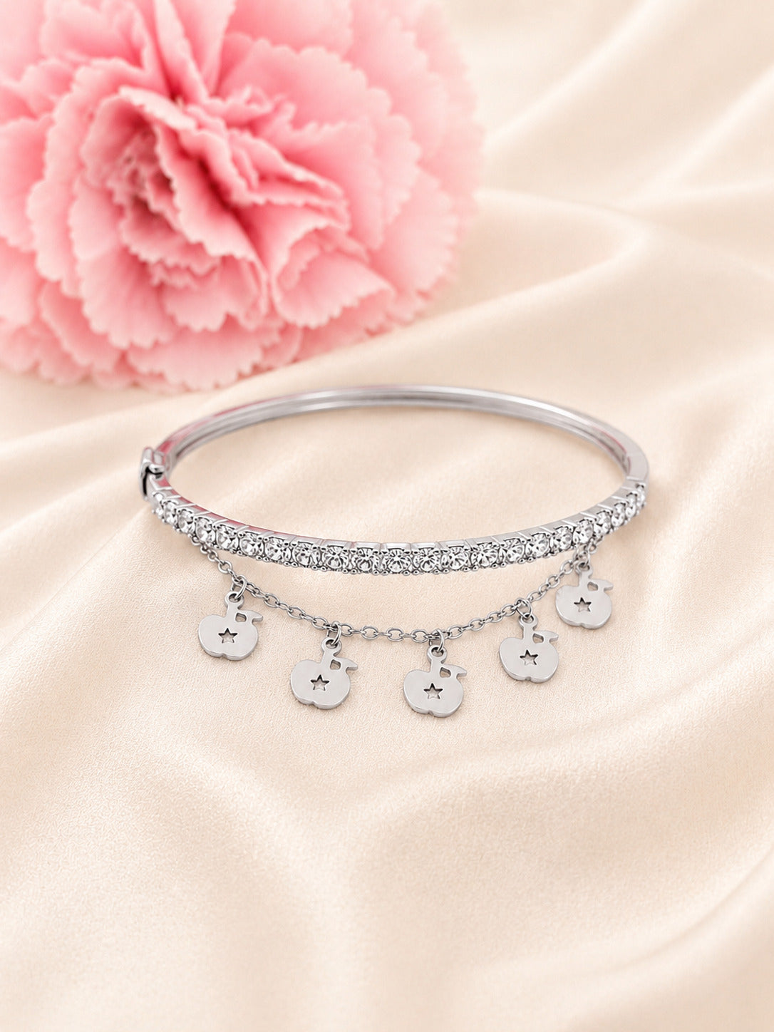 925 Sterling Silver Apple Charm Bracelet