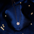92.5 Sterling Silver Circular Cubic Zircon Pendant Chain