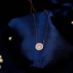 92.5 Sterling Silver Circular Cubic Zircon Pendant Chain