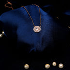 92.5 Sterling Silver Circular Cubic Zircon Pendant Chain