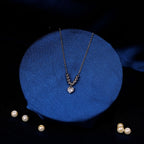 92.5 Sterling Silver Heart-Shaped Cubic Zircon Pendent Chain
