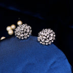 92.5 Sterling Silver Cubic Zircon Bloom Stud Earrings