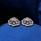 92.5 Sterling Silver Crystal Bloom Studs