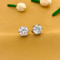 92.5 Sterling Silver Brilliant Cut Solitaire Stud Earrings
