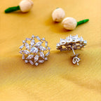 92.5 Sterling Silver Radiant Bloom CZ Stud Earrings