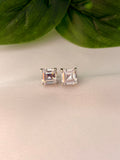 Classic Princess Cut Crystal Stud Earrings
