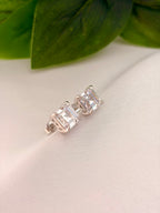 Classic Princess Cut Crystal Stud Earrings