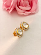 92.5 Silver Oval Halo Stud Earrings