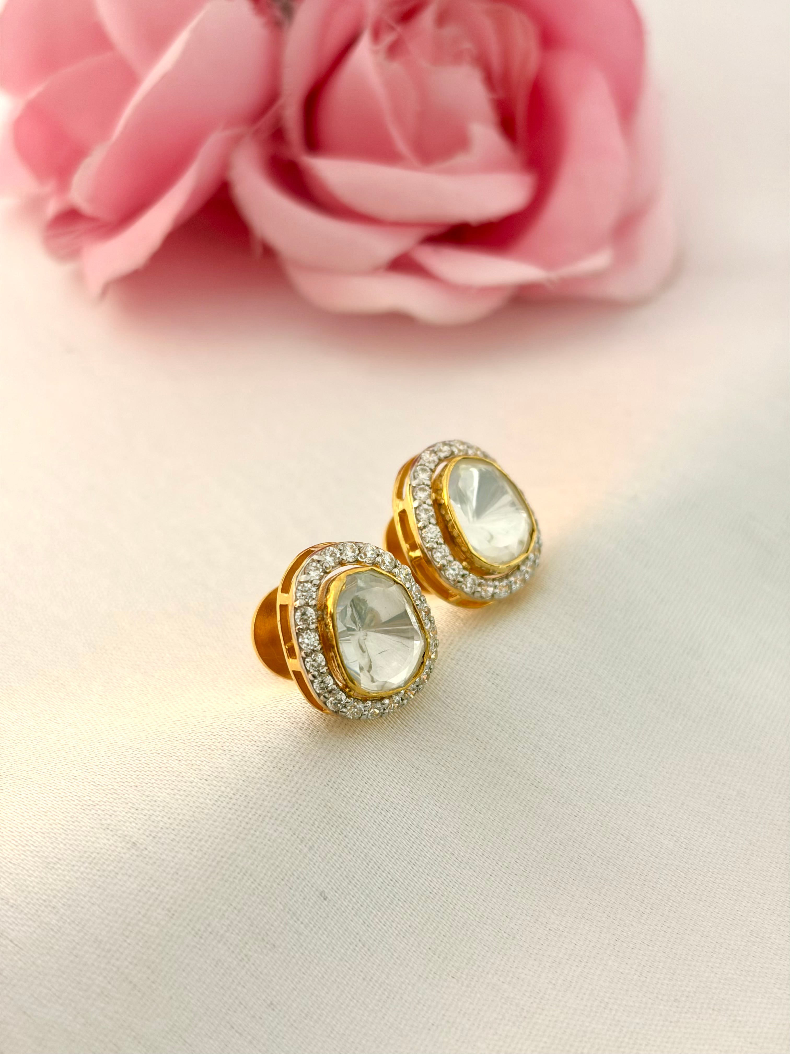 92.5 Silver Pear Cut Halo Stud Earrings