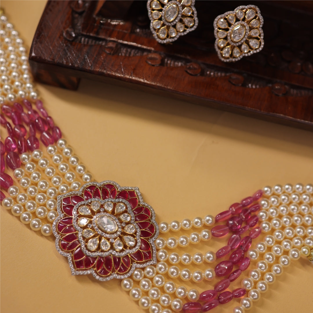 Gulnaar Polki Pearl Choker Set