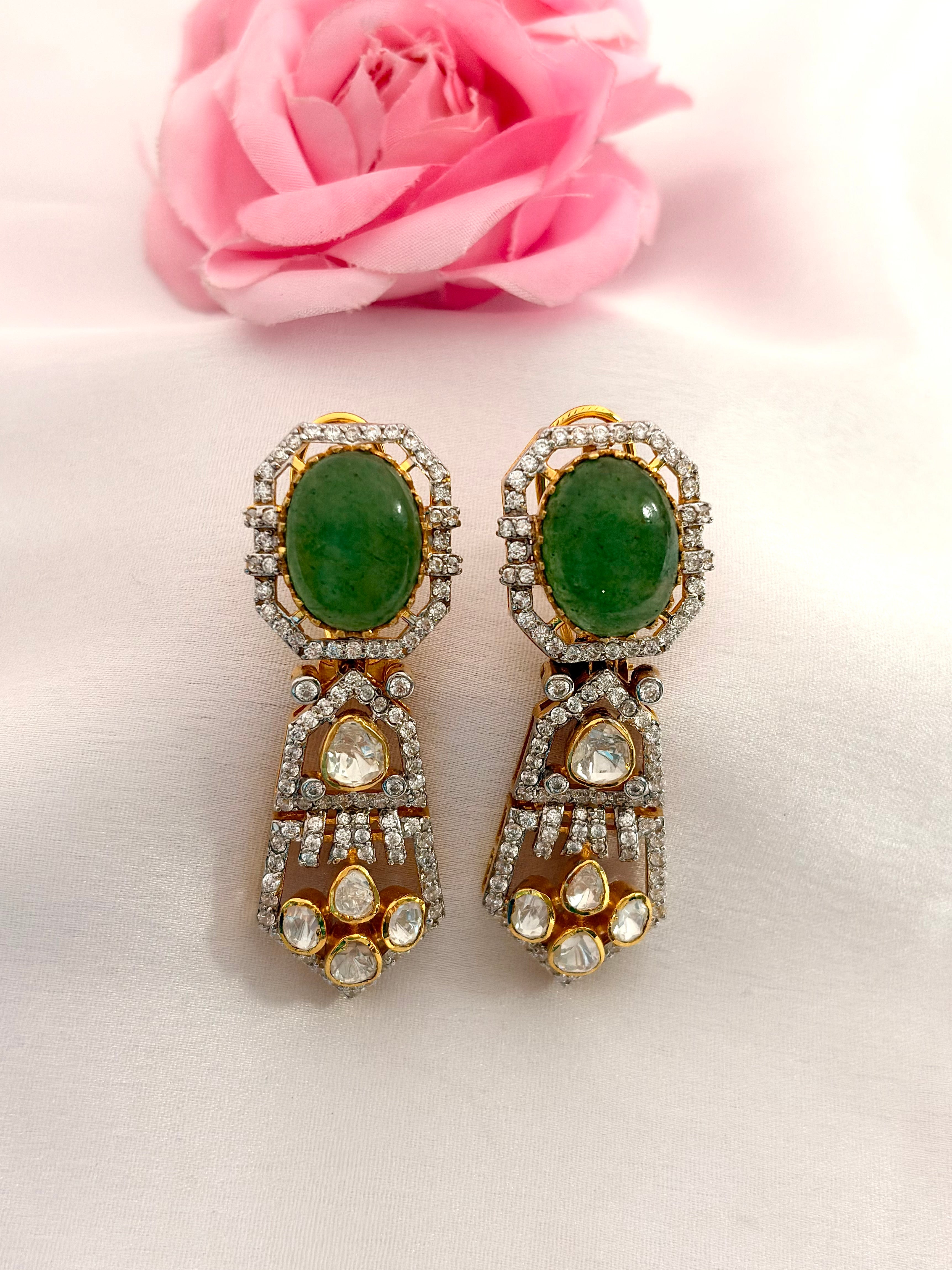 Emerald Royale Polki Statement Necklace Set