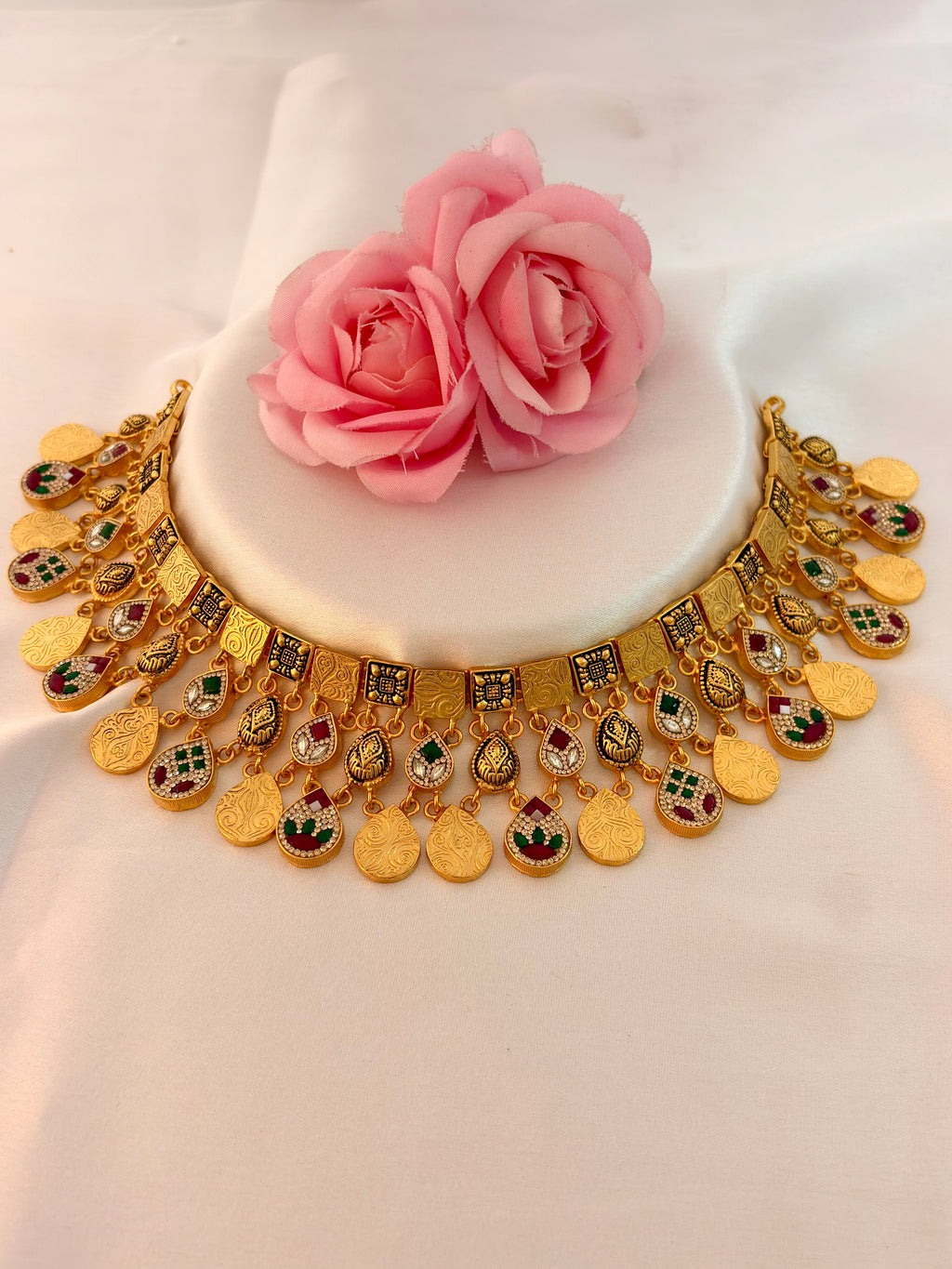 Rajwada Riwaayat Gold Statement Choker Set