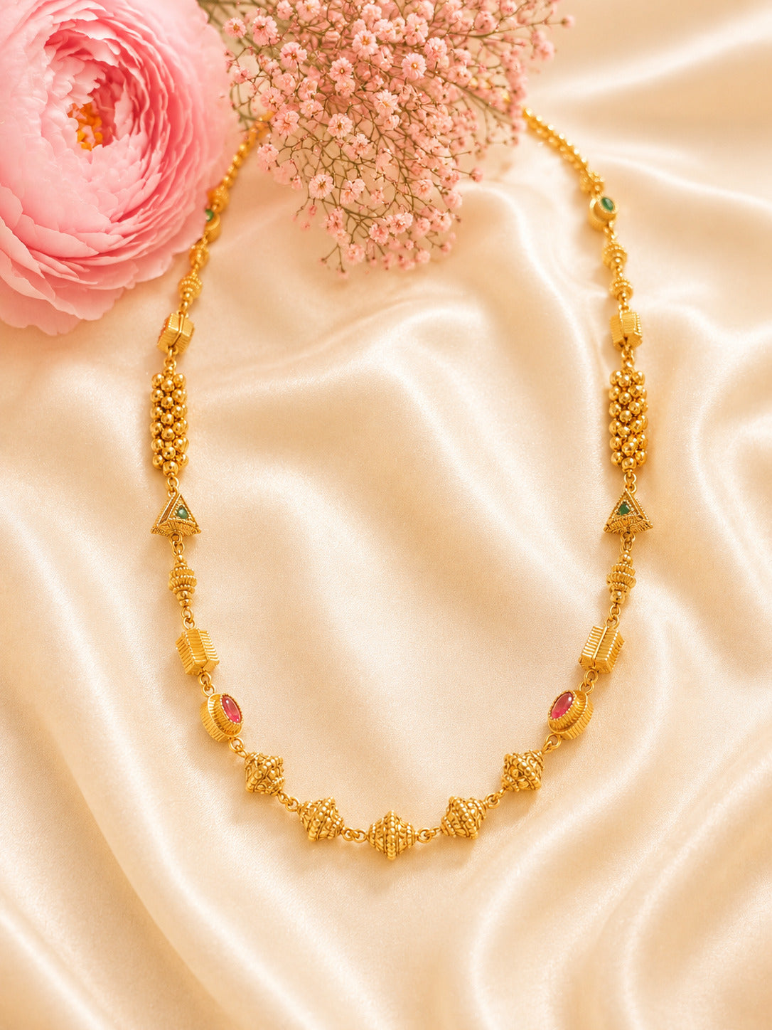 Ruby Emerald Heritage Gold-Plated Chain