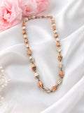 Elegant 92.5 Sterling Silver Two-Tone Beaded Ladies Chain