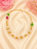 Elegant 92.5 Silver Gold-Plated Ladies Chain with Multicolor Beads