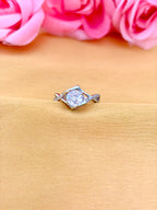 Modern Square Halo Diamond Ring with Twisted Band
