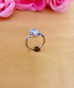 Modern Square Halo Diamond Ring with Twisted Band