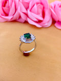 Emerald Halo Statement Ring