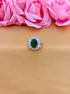 Emerald Halo Statement Ring