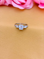 Three-Stone Crown Sterling Silver Ring