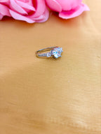 Three-Stone Crown Sterling Silver Ring