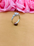Three-Stone Crown Sterling Silver Ring