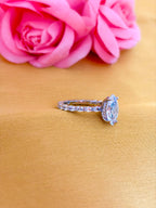 Elegant Marquise Solitaire Ring with Diamond Eternity Band