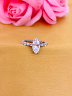 Elegant Marquise Solitaire Ring with Diamond Eternity Band